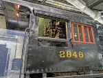 View into the cab of PRR 2846